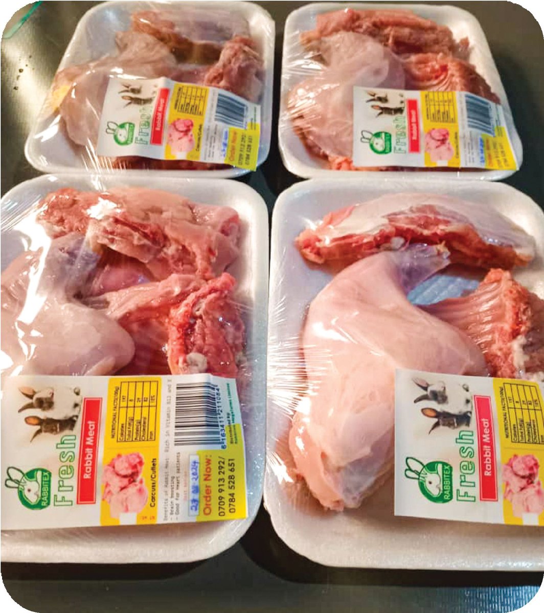 Fresh Rabbitex rabbit meat prepared for customers